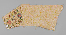 Panels for a waistcoat, Silk embroidered on linen, British