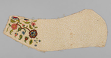 Panels for a waistcoat, Silk embroidered on linen, British