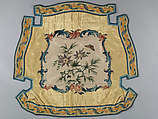 Pair of chair seat covers, Painted designs in the style of Jean Pillement (French, Lyons 1728–1808 Lyons), Painted and woven silk, probably French