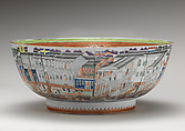 Punch bowl, Hard-paste porcelain, Chinese, for European market