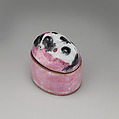 Bonbonnière with King Charles Spaniel, Enamel on copper, British, probably Bilston