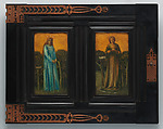 Door (part of a set), Probably painted by Charles Fairfax Murray (British, London 1849–1919 London), Painted and ebonized mahogany, copper mounts, British, London