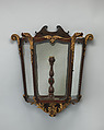 Wall lantern, Mahogany, partly gilded; glass panels, British