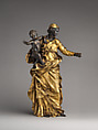 Virgin and Child, Alessandro Algardi (Italian, Bologna 1598–1654 Rome), Bronze, silvered and gilt; black/blue marble, Italian, Rome