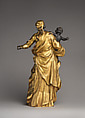 Virgin and Child, Alessandro Algardi (Italian, Bologna 1598–1654 Rome), Bronze, silvered and gilt; black/blue marble, Italian, Rome