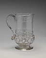 Mug, Glass; coin, British