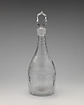 Decanter with stopper (one of a pair), Glass, British