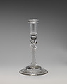 Candlestick (one of a pair), Glass, British
