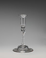 Candlestick (one of a pair), Glass, British