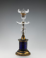 Candlestick (one of a pair), Glass, gilt-bronze mounts, British or Irish