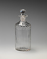 Liquor bottle with stopper (one of a pair), Glass, British or Irish