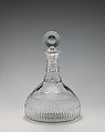 Ship decanter (one of a pair), Lead glass, British or Irish