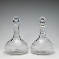 Ship decanter (one of a pair), Lead glass, British or Irish