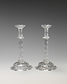 Taperstick (one of a pair), Glass, British
