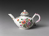 Teapot with peonies, Vienna, Hard-paste porcelain painted with colored enamels over transparent glaze, Austrian, Vienna