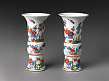 Vase with flowers and birds (one of a pair), Meissen Manufactory (German, 1710–present), Hard-paste porcelain painted with colored enamels under transparent glaze, German, Meissen