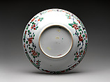 Dish with a vase of flowers, Hard-paste porcelain painted with colored enamels over transparent glaze and gilded (Jingdezhen ware), Chinese, for the Continental European market