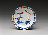 Dish with tiger and bamboo, Hard-paste porcelain painted with cobalt blue under transparent glaze (Hizen ware; Kakiemon type), Japanese, for European market