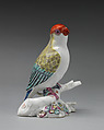 Pair of parakeets, Chelsea Porcelain Manufactory (British, 1744–1784), Soft-paste porcelain, British, Chelsea
