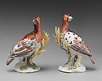 Pair of partridges, Chelsea Porcelain Manufactory (British, 1744–1784), Soft-paste porcelain, British, Chelsea
