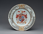 Plate, Hard-paste porcelain, Chinese, for British market