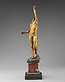 Man with Arm Raised, Gilt bronze, on marble base, possibly Italian, Venice