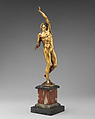 Man with Arm Raised, Gilt bronze, on marble base, possibly Italian, Venice