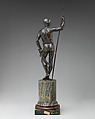 Nude Warrior with Helmet, Spear and Sword, Bronze, possibly Italian