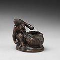 Inkwell, Bronze, dark lacquer patina, Italian, Venice or Padua