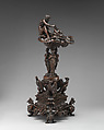 Sixteenth-century-style oil lamp in a stand, After an original by Leone Leoni (Italian, Menaggio ca. 1509–1590 Milan), Bronze, Italian, Rome