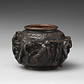 Vase with scenes of wrestling, Bronze, possibly Italian