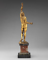Man with Arm Raised, Gilt bronze, on marble base, possibly Italian, Venice