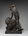 Two Men Fighting a Lion, Bronze, with black lacquer patina, Italian, Florence
