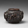 Vase with scenes of wrestling, Bronze, possibly Italian