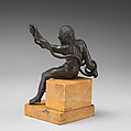 Man Struggling with a Serpent, Bronze, on yellow marble base, Italian, Padua