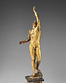 Man with Arm Raised, Gilt bronze, on marble base, possibly Italian, Venice