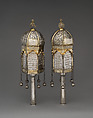 Pair of Torah finials (rimonim), A.M. (Georgian), Silver, parcel gilt, Georgian, Tiflis