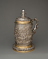 Tankard (one of a pair), Edward Farrell (British, 1779–1850), Silver, gilded silver, British, London