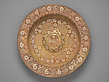 Dish, Tin-glazed and luster-painted earthenware, Spanish, Valencia