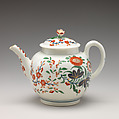 Teapot, Worcester factory (British, 1751–2008), Soft-paste porcelain with enamel decoration and gilding, British, Worcester