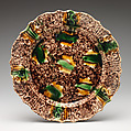 Plate, Whieldon type, Tortoiseshell ware, probably British, Staffordshire