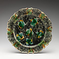 Plate, Style of Whieldon type, Earthenware, glazed, probably British, Staffordshire