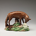 Fox with dead cockerel, Ralph Wood the Younger British, Lead-glazed earthenware, British, Burslem, Staffordshire