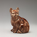 Cat, Whieldon type, Lead-glazed earthenware, British, Staffordshire