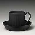 Cup and saucer (part of a set), Wedgwood and Co., Basalt ware, British, Etruria, Staffordshire