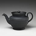 Teapot with cover, Black basalt ware, British