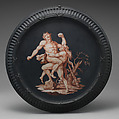 Hercules and Antaeus, Josiah Wedgwood British, Black basalt ware with "encaustic" decoration, British, Etruria, Staffordshire