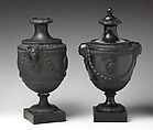 Urn (one of a pair), James Neale, Black basalt ware, British, Hanley, Staffordshire