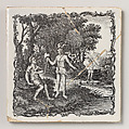 Set of twelve tiles with scenes from Aesop's Fables, Tin-glazed earthenware, British, Liverpool