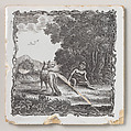 Set of twelve tiles with scenes from Aesop's Fables, Tin-glazed earthenware, British, Liverpool